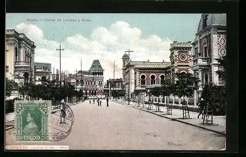 AK Mexico, Calles de Londres y Roma