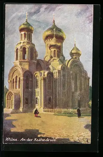 Künstler-AK Wilna, Romanow-Kirche St. Michael und Konstantin