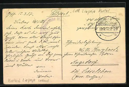 AK Libau, Die Badeanstalt, Strassenbahn