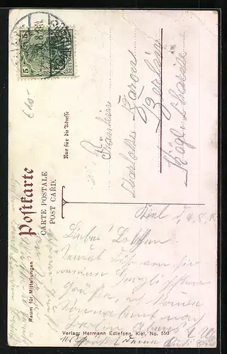 AK Kiel, Holstenstrasse mit Strassenbahn