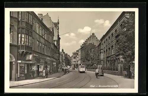 AK Kiel, Brunswikerstrasse, Strassenbahn