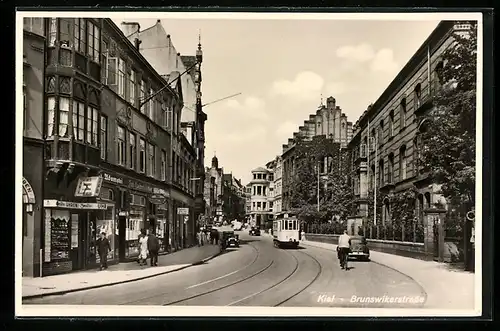 AK Kiel, Brunswikerstrasse, Strassenbahn