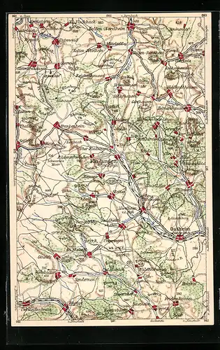 AK Fladungen, Landkarte der Umgebung, Wona-Verlag