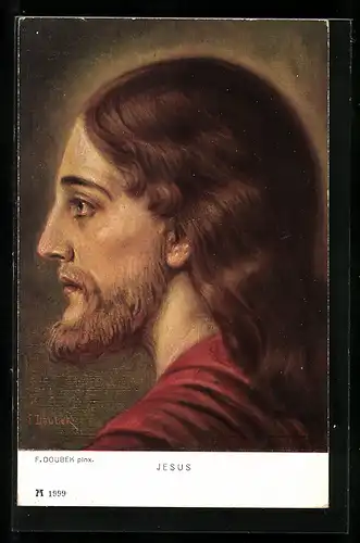 Künstler-AK Franz Doubek: Jesus im Profil