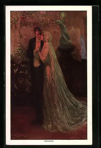 Künstler-AK Alfred James Dewey: Hochzeitspaar im Abendrot, Wedded