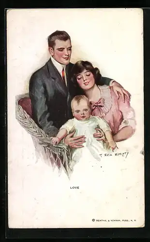 Künstler-AK F.Earl Christy: Love, junges Paar mit ihrem Kind