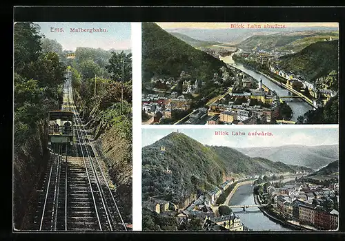 AK Ems /Lahn, Blick auf die Malbergbahn