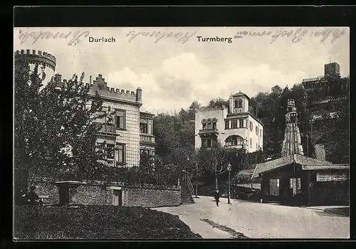 AK Durlach, Turmberg mit Bergbahn