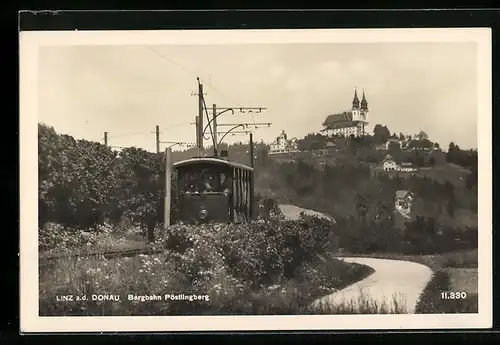 AK Linz a. d. Donau, Bergbahn Pöstlingberg