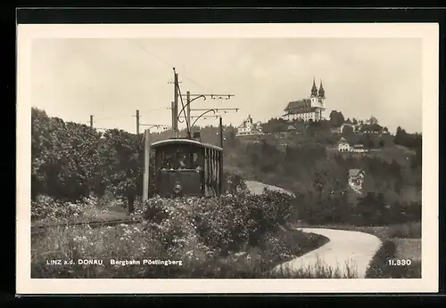 AK Linz a. d. Donau, Bergbahn Pöstlingberg