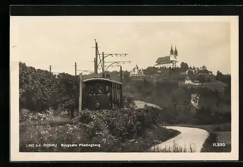 AK Linz a. d. Donau, Bergbahn Pöstlingberg