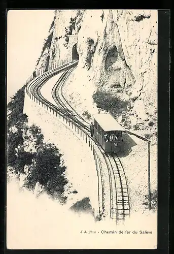 AK Chemin de fer du Saleve, Bergbahn am Tunnel