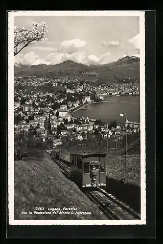 AK Lugano-Paradiso, Funicolare del Monte S. Salvatore, Bergbahn