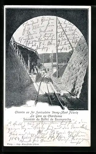 AK Vevey-Mont Pèlerin, Chemin de fer funiculaire, Bergbahn