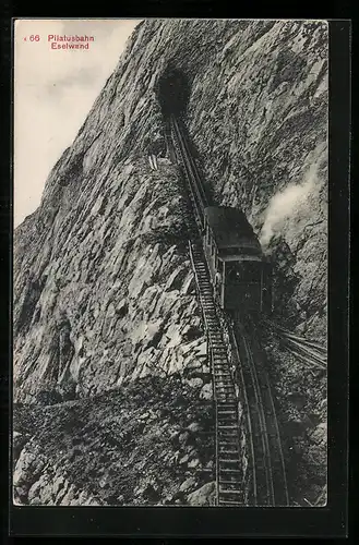 AK Pilatusbahn, Bahn vor dem Tunnel in der Eseleand