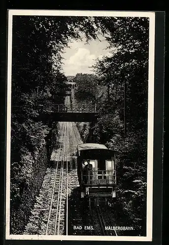AK Bad Ems, Blick auf die Malbergbahn
