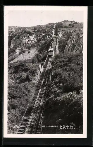 AK Lourdes, Le Funiculaire, Bergbahn