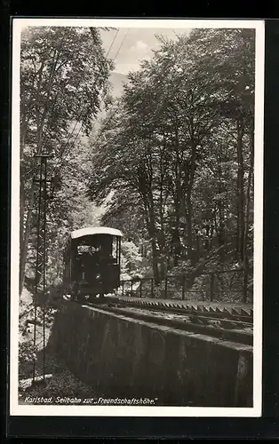 AK Karlsbad, Bergbahn zur Freundschaftshöhe