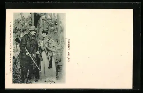 AK Jäger beim Stelldichein mit einer Dame