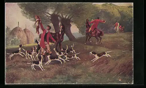 AK Der Fuchs ist tot, Jagdszene