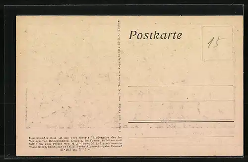 Künstler-AK Diefenbach: Per aspera ad astra, Teilbild 18, Kinder tanzen auf einem Felsen, Schattenbild