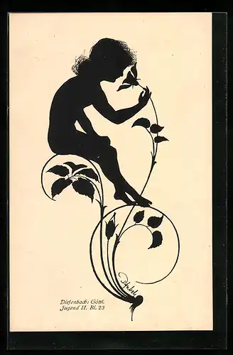 Künstler-AK Diefenbach: Elfchen auf einer Blume