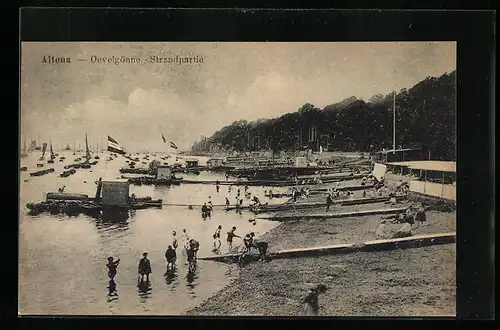 AK Hamburg-Altona, Oevelgönne, Strandpartie
