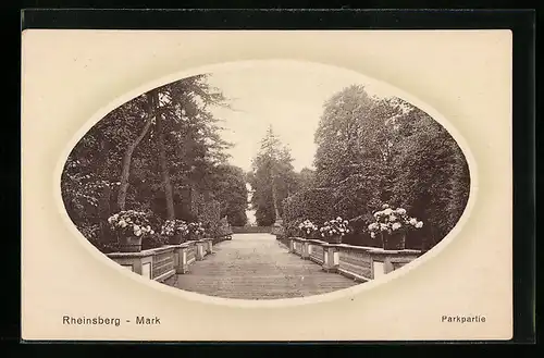 Passepartout-AK Rheinsberg /Mark, Partie im Park