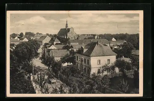 AK Panschwitz i. Sa., Kloster St. Marienstern mit Strassenpartie