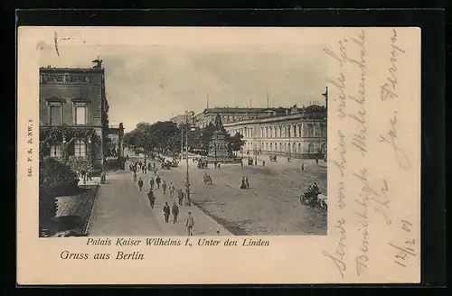AK Berlin, Palais Kaiser Wilhelm I., Unter den Linden