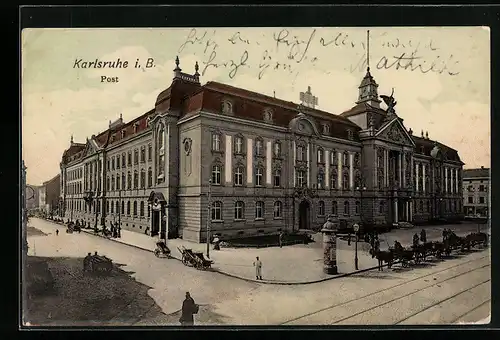 AK Karlsruhe, Blick auf die Post
