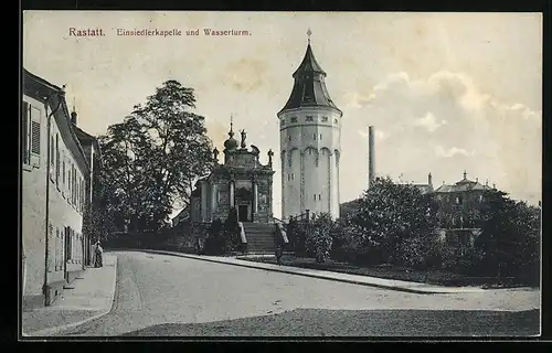 AK Rastatt, Einsiedlerkapelle und Wasserturm