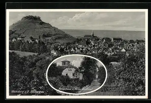AK Weinsberg, Gesamtansicht mit Burg Weibertreu, Kernerhaus & Kernerdenkmal