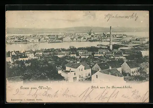 AK Werder, Ortsansicht von der Bismarckhöhe