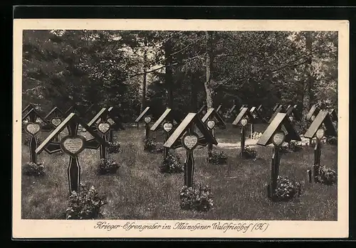 AK München-Hadern, Krieger-Ehrengräber im Waldfriedhof