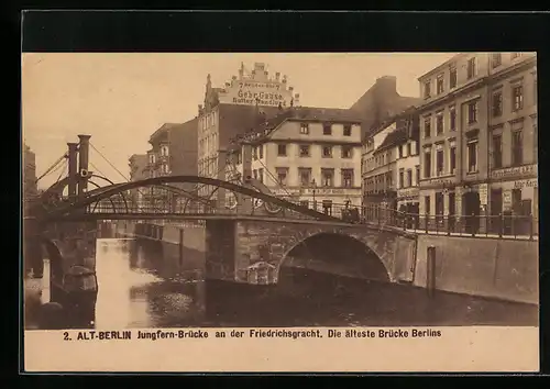 AK Berlin, Jungfernbrücke und Butterhandlung an der Friedrichsgracht