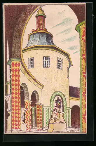 Künstler-AK Bern, Schweiz. Landesausstellung 1914, Weinbau