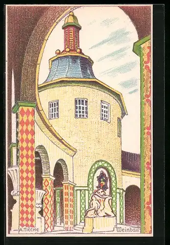 Künstler-AK Bern, Schweiz. Landesausstellung 1914, Weinbau