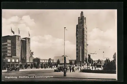 AK Magdeburg, Stadthalle und Ausstellungsturm