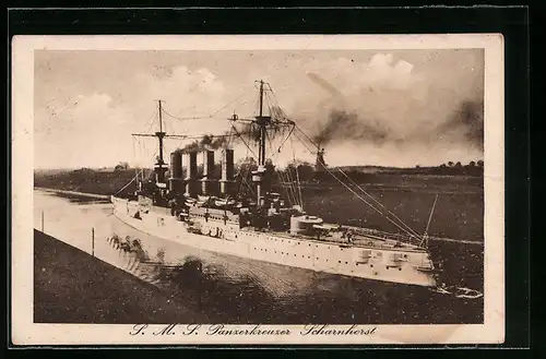 AK SMS Panzerkreuzer Scharnhorst in Fahrt, Ostasiengeschwader