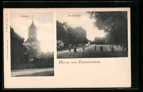 AK Schönerlinde, Kirche, Dorfstrasse