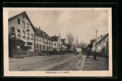 AK Rottenburg a. d. Laaber, Strassenpartie mit Kaufhaus