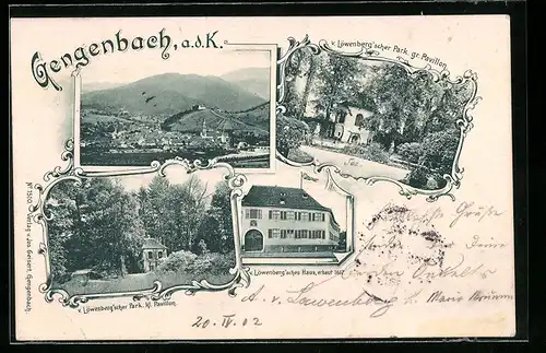 AK Gengenbach a. d. K., v. Löwenberg`sches Haus, v. Löwenberg`scher Park u. kleiner Pavillon, Grosser Pavillon
