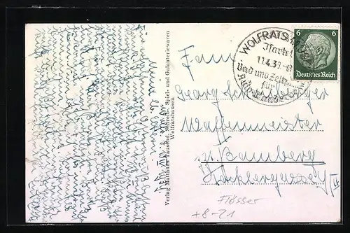 AK Wolfratshausen i. Isartal, Partie an der Loisach mit Flössern, Forstwirtschaft