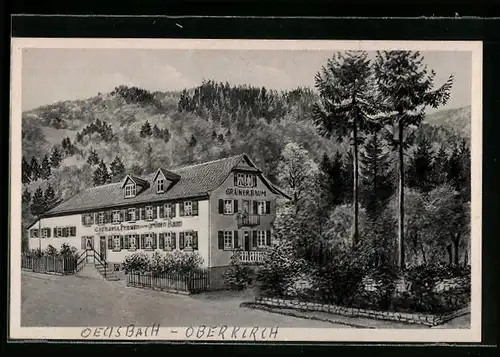 Künstler-AK sign. Hans Pernat: Oedsbach bei Oberkirch, Gasthof und Pension Zum Grünen Baum