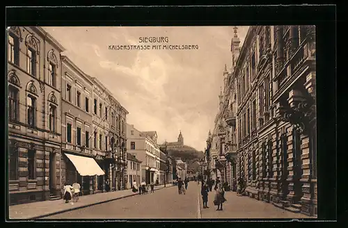 AK Siegburg, Kaiserstrasse mit Michelsberg