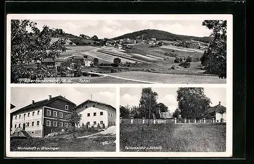 AK Eberhardsreuth /B.-W., Gasthaus von Draxinger, Teilansicht vom Schloss, Totalansicht