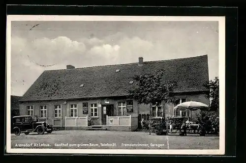 AK Arensdorf /Kr. Lebus, Gasthof zum grünen Baum