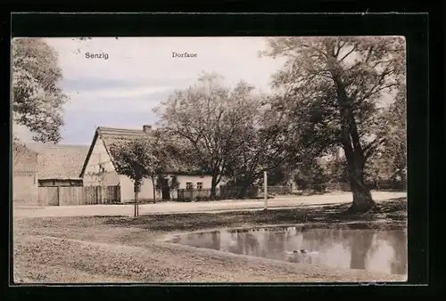AK Senzig, Strassenpartie an der Dorfaue