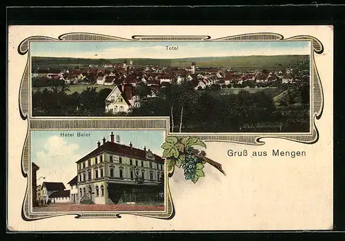 AK Mengen, Totalansicht, Hotel Baier
